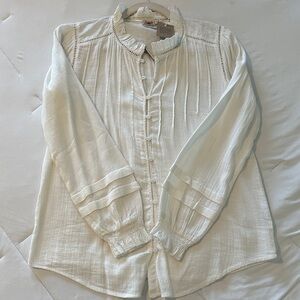 Faherty Cream Textured Button-Up Shirt